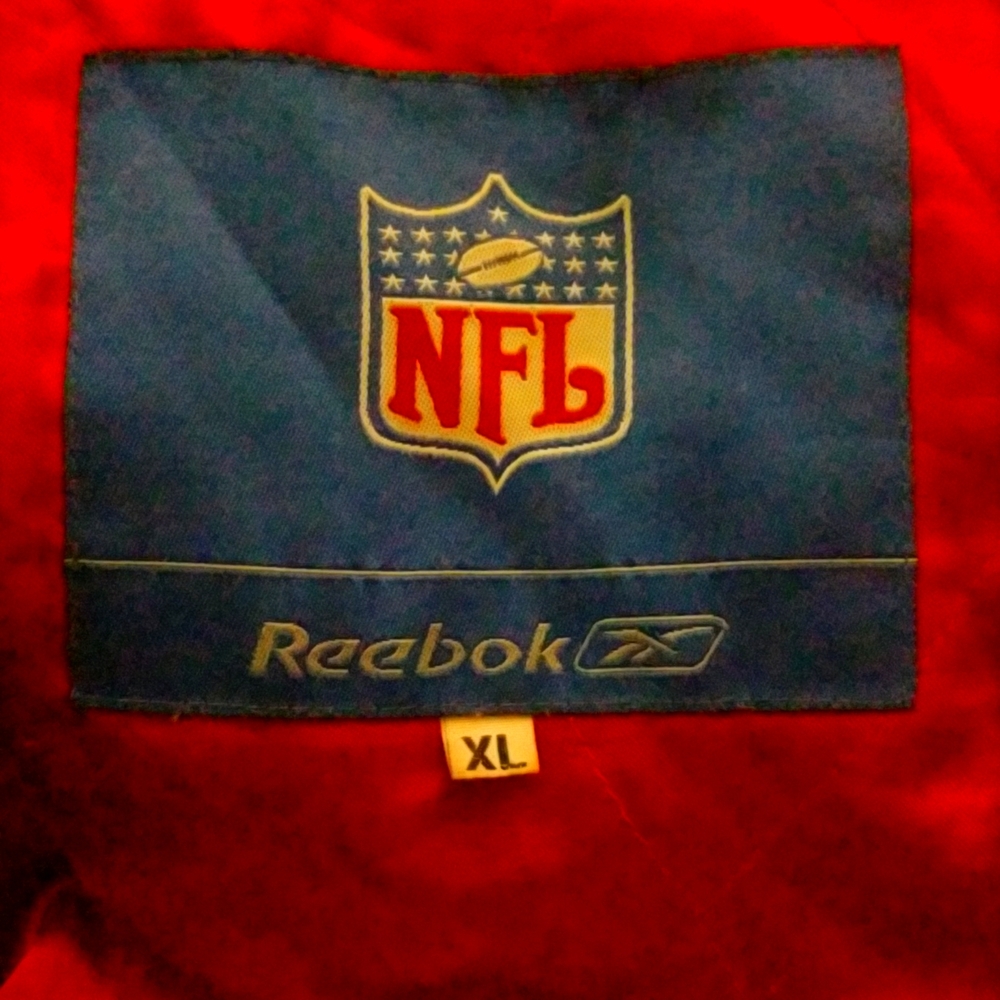 Reebok XL Leather Jacket Red White and Blue